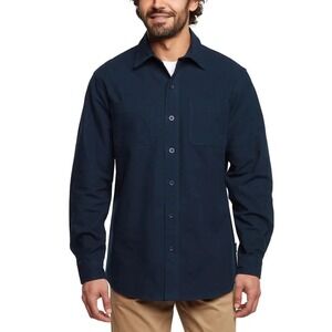 WOOLRICH Chamois Men Size XXL: Navy Blue 100% Soft Cotton Long Sleeve Shirt NWT